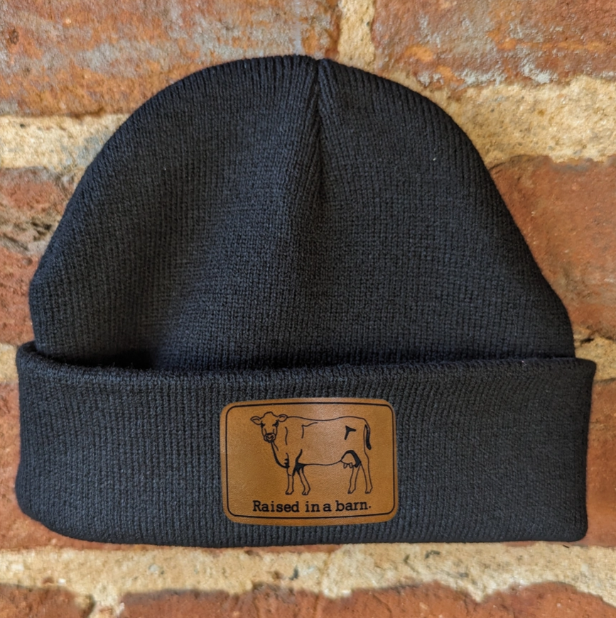 Raised in A Barn Beanie- Black