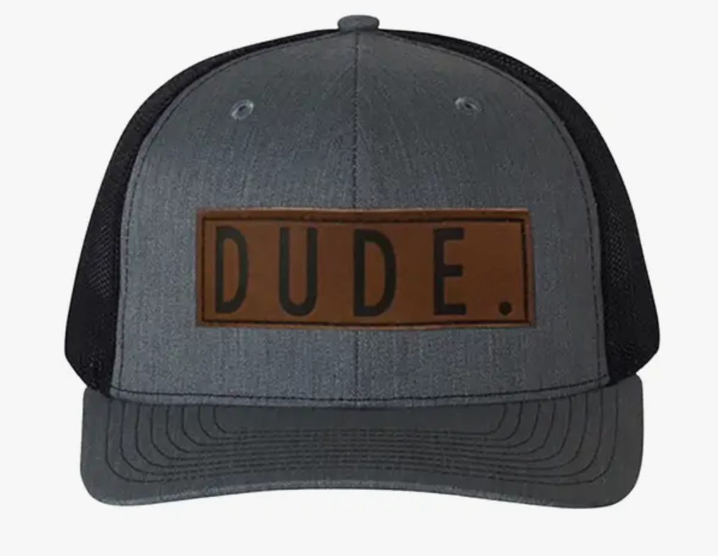 Dude Flat Bill Trucker Hat-Grey
