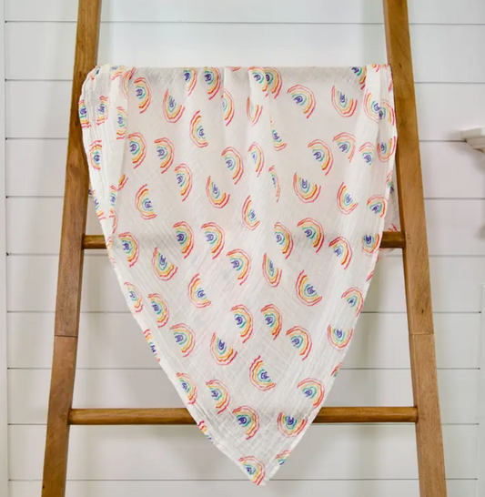 Somewhere Over The Rainbow Baby Swaddle Blanket