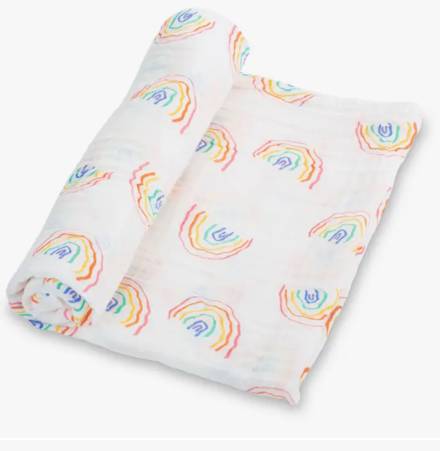 Somewhere Over The Rainbow Baby Swaddle Blanket