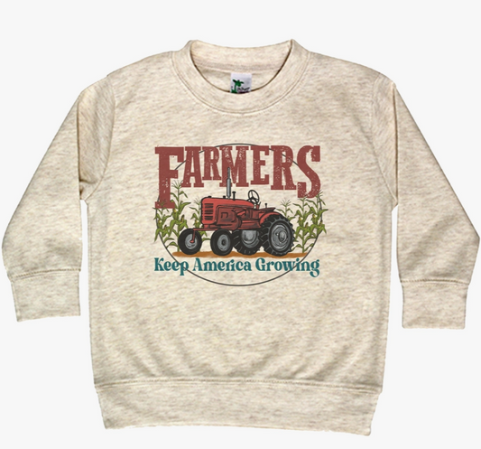 Red Tractor "Farmers Keep America Growing" Toddler Long Sleeve