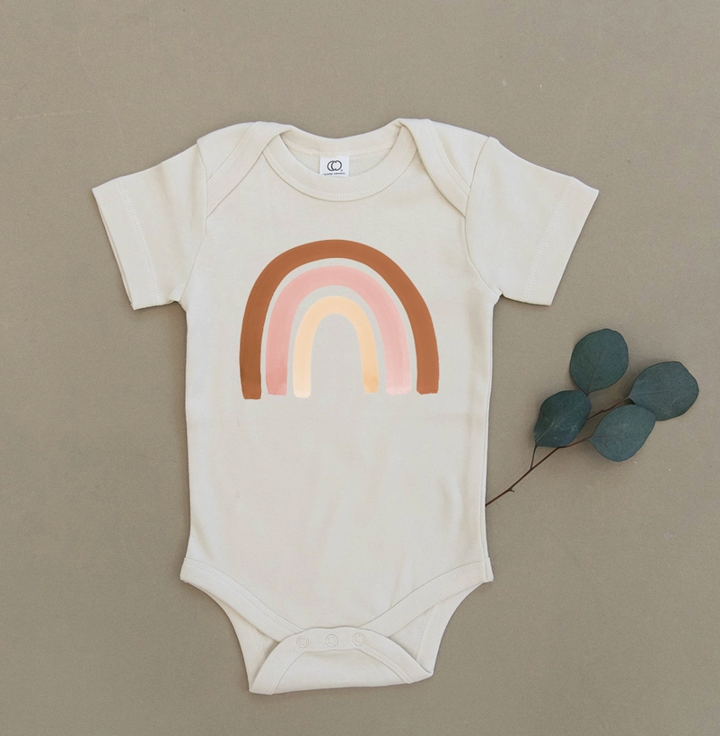 Blush Rainbow Organic Baby Onesie