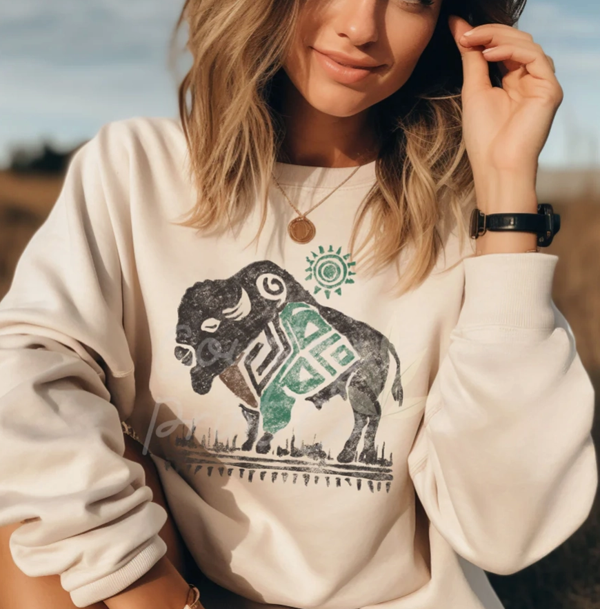 Aztec Bison Crewneck