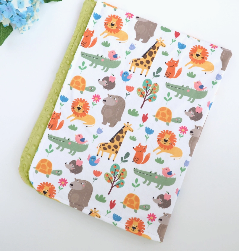 Baby & Toddler Minky Blanket - Zoo Party