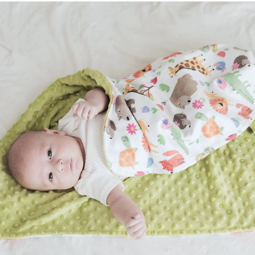 Baby & Toddler Minky Blanket - Zoo Party