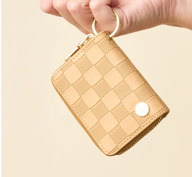 Zip Around Wallet-Tan Checker