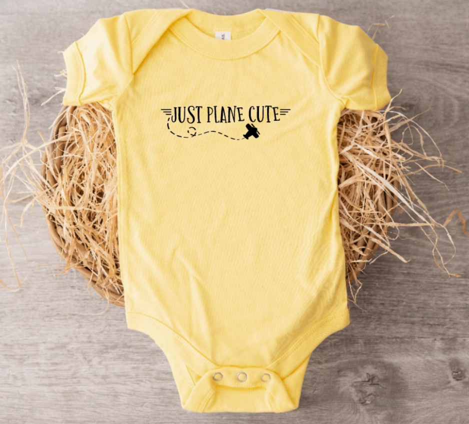 Just Plane Cute Bella and Canvas Baby Bodysuit