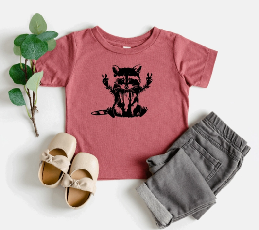 Peace Loving Raccoon Toddler Graphic Tee