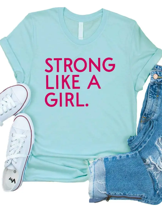 Strong Like A Girl Kids Graphic Tee