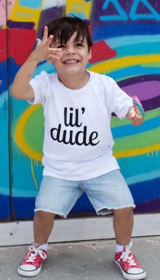 Lil’ Dude Tees & Bodysuits-GREY