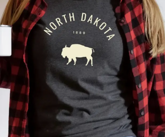 North Dakota 1889 Buffalo Unisex Graphic T-Shirt