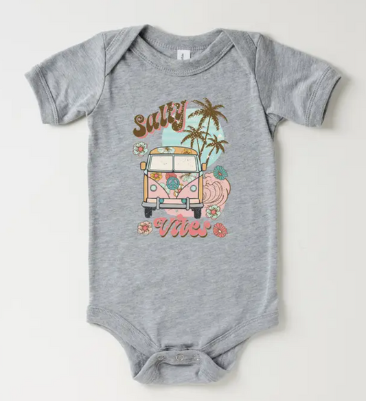 Salty Vibes Van | Summer | Beach | Girls | Baby Onesie